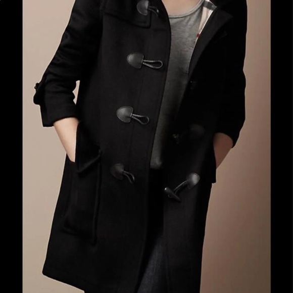 Burberry check lined wood duffle coat - Picture 2 of 5